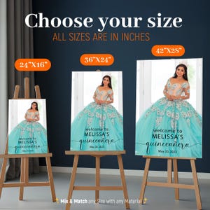 Quinceanera Welcome Sign with Photo, Quinceanera Sign, Mis Quince Sign, Quinceanera Birthday Decorations SpeedyOrders image 3