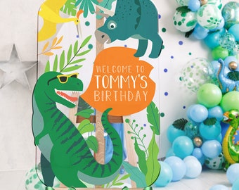 Dinosaur Birthday Welcome Sign, Dinosaur Party Signs, Dinosaur Birthday Decorations, Dinosaur Welcome Sign, Dinosaur Party Decorations