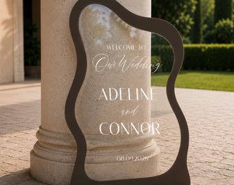 Custom Wedding Sign, Minimalist Wedding Welcome Sign, Acrylic, Frosted or Mirror Welcome To Our Wedding Signs, Minimalist Wedding Decor