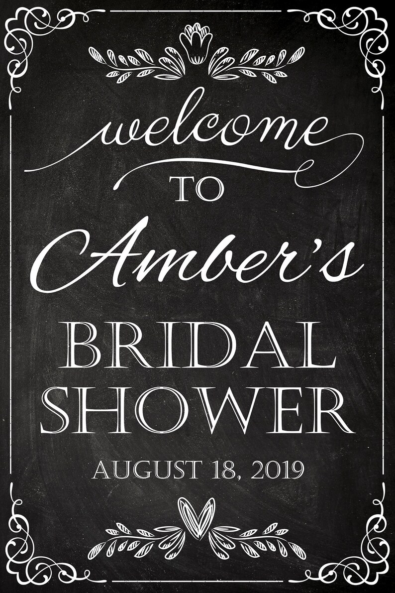 Chalkboard Bridal Shower Sign Hand Lettered Bridal Shower Etsy
