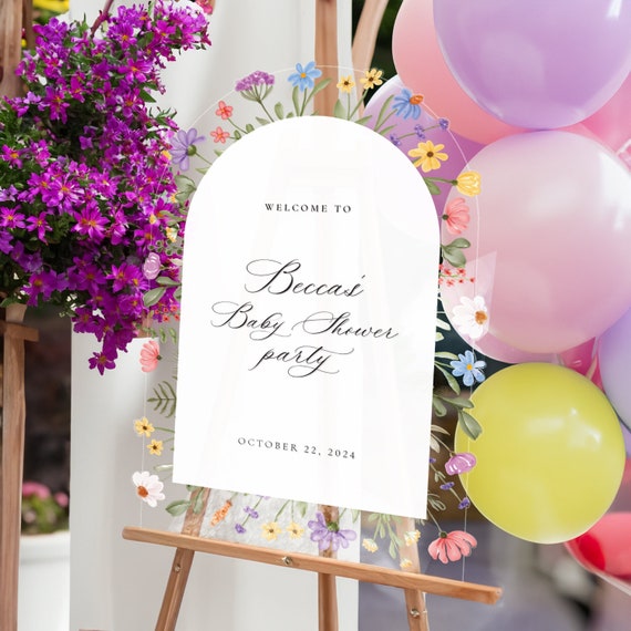 Wildflower Baby Shower Sign, Baby Shower Welcome Sign, Customized Floral Baby Shower Sign, Wildflowers Baby Shower Decorations SpeedyOrders
