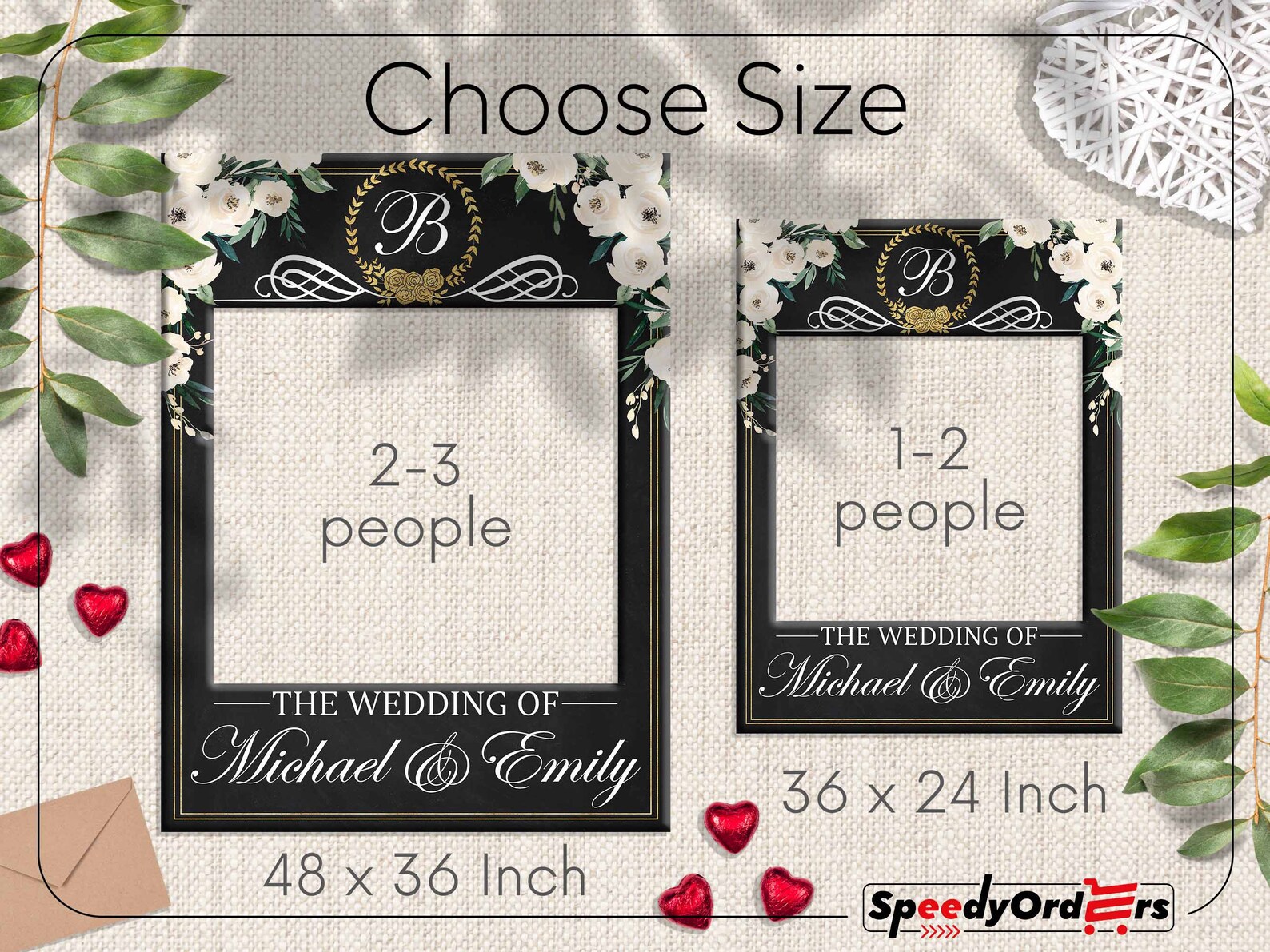 Monogram Mariage Photo Booth Cadre Thème de mariage | Etsy