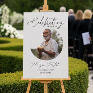 Celebration Of Life Sign, Funeral Welcome Sign, Photo Memorial Sign, Custom Acrylic In Loving Memory Sign PVC