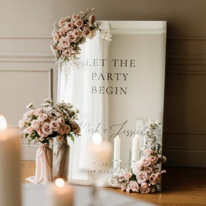 Wedding Party Welcome Sign, Welcome to the Wedding Sign, Minimalist Wedding Sign, Let the Party Begin Wedding Sign, Wedding Party Decor