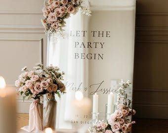 Wedding Party Welcome Sign, Welcome to the Wedding Sign, Minimalist Wedding Sign, Let the Party Begin Wedding Sign, Wedding Party Decor