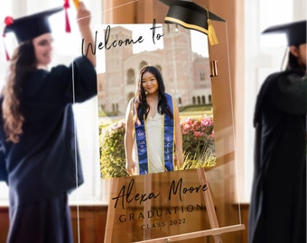 Graduation Sign, Graduation Photo Sign, Add Your Graduation Photo, Welcome To My Graduation Sign with Picture, Graduation Party Decorations