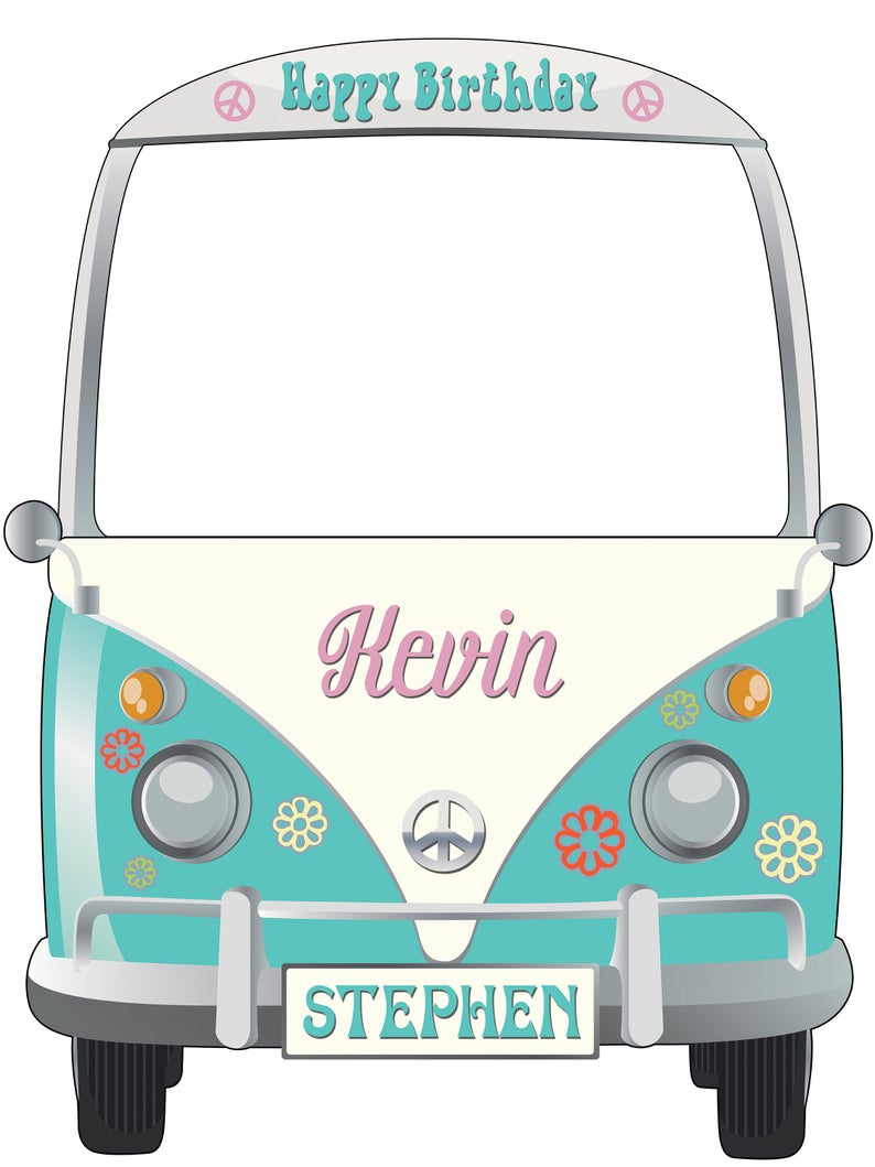 Hippie Van Birthday Photo booth Retro Van Party Photo Prop Etsy
