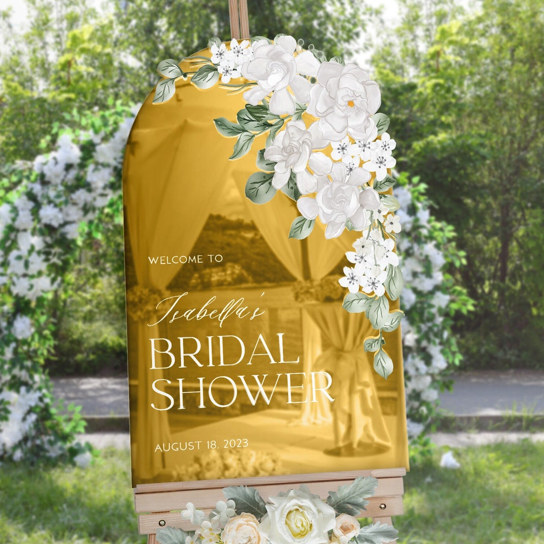 Bridal Shower Sign Gold Mirror Bridal Shower Sign Etsy