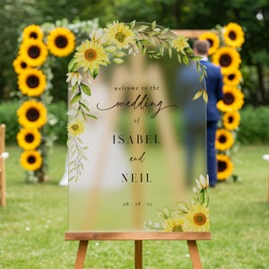 Sunflower Wedding Welcome Sign, Welcome to the Wedding Sign, Floral Wedding Welcome Sign, Sunflower Wedding Decorations