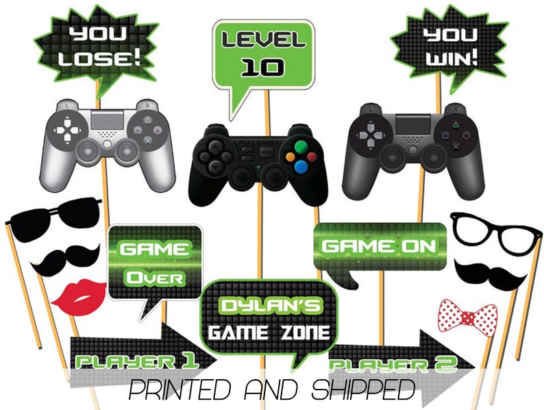 Gaming Controller Gamer Personalised Stickers 24 x 45mm Birthday Party Gift 47