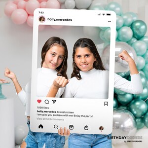 Social Media Photo Frame, Instagram Photo Booth Frame, Instagram Cutout, Custom IG Party Photo Booth Prop, IG Birthday Decorations image 2