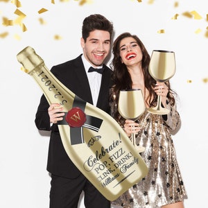 Champagne Prop - Champagne Bottle - Personalized Champagne Party Prop - Giant Champagne Bottle Prop