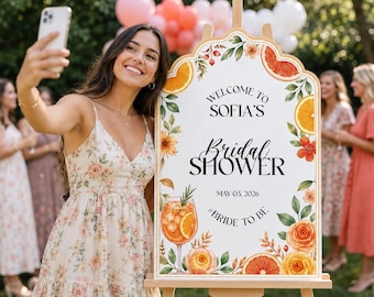 Citrus Bridal Shower Sign, Main Squeeze Bridal Shower Welcome Sign, Orange Bridal Sign