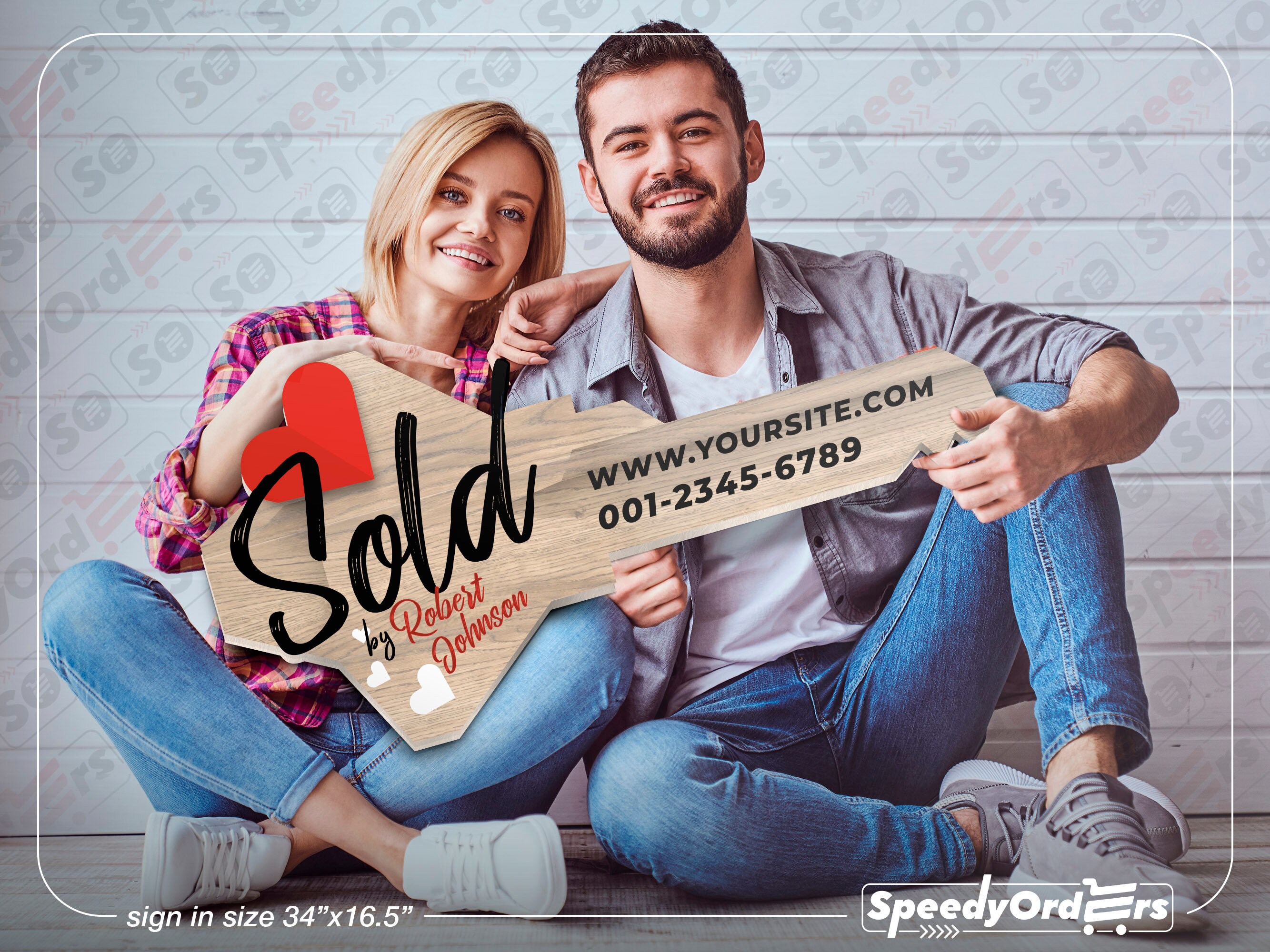 Sold Key Realtor Key Sign, Custom Sold Key Sign Real Estate, Sold Sign for ...