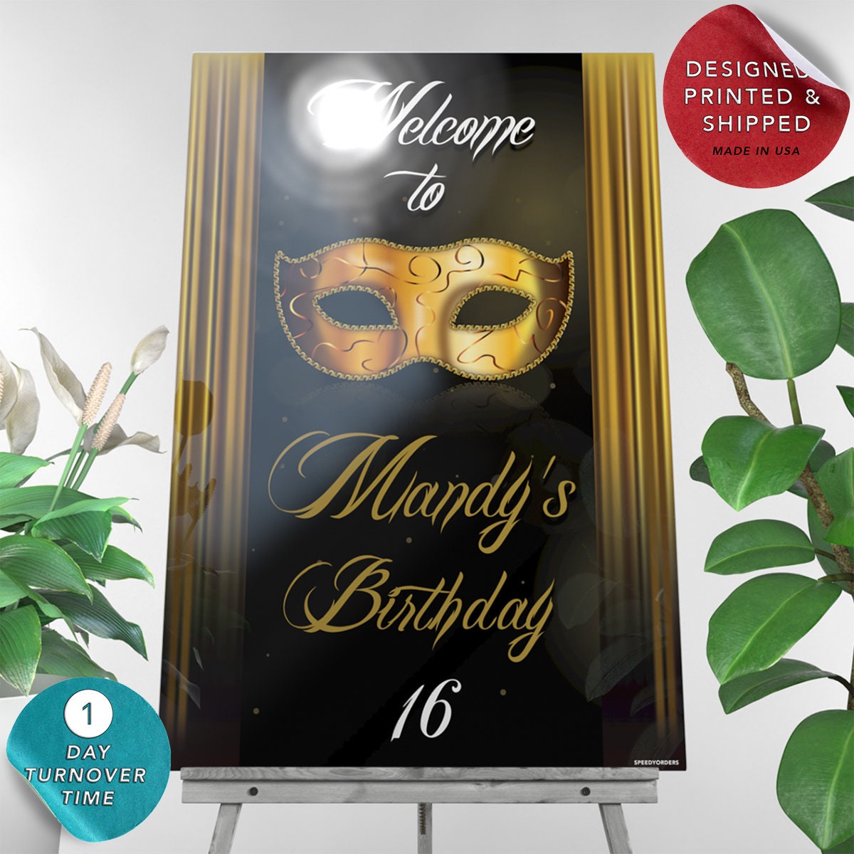 Masquerade Party Welcome Sign, Masquerade Welcome Sign, Custom Masquerade  Birthday Sign, Masquerade Party Decorations 