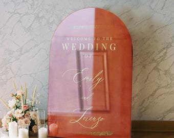Terracotta Wedding Welcome Sign, Wedding Entrance Sign, Personalized Wedding Sign, Welcome to the Wedding of Sign, Terracotta Decorations