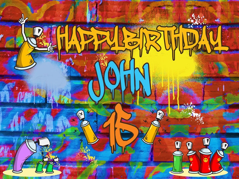 Graffiti Happy Birthday Banner