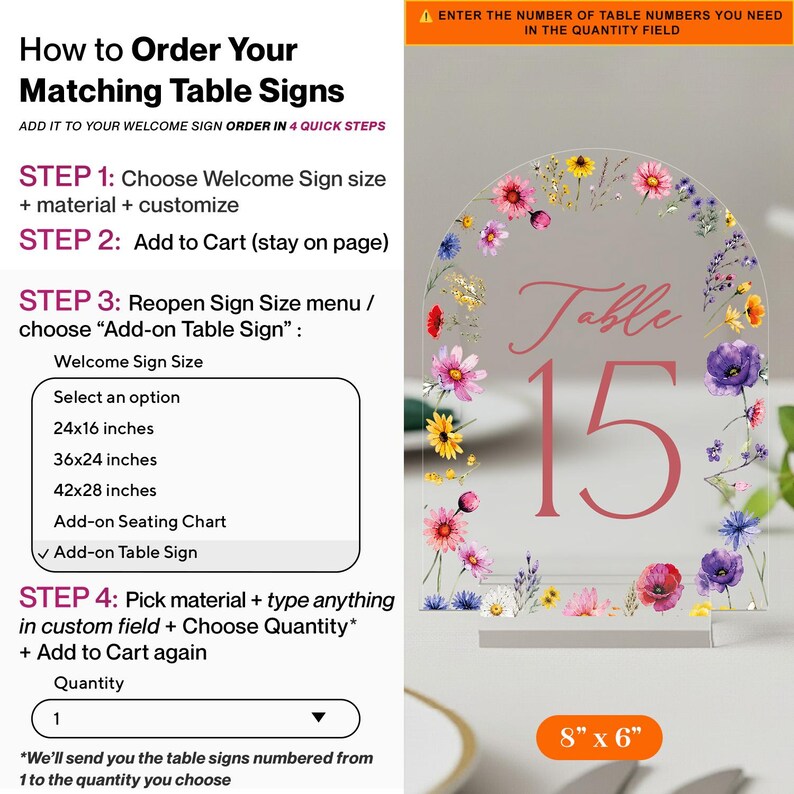 Wildflowers Bridal Shower Welcome Sign, Acrylic Wildflower Bridal Shower Sign, Wildflowers Bridal Shower Decorations, Bridal Shower Signs bild 11