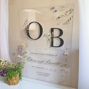 Wildflowers Wedding Welcome Sign, Wildflower Wedding Sign, Floral Wedding Sign, Wildflowers Initials Wedding Sign, Wedding Decorations