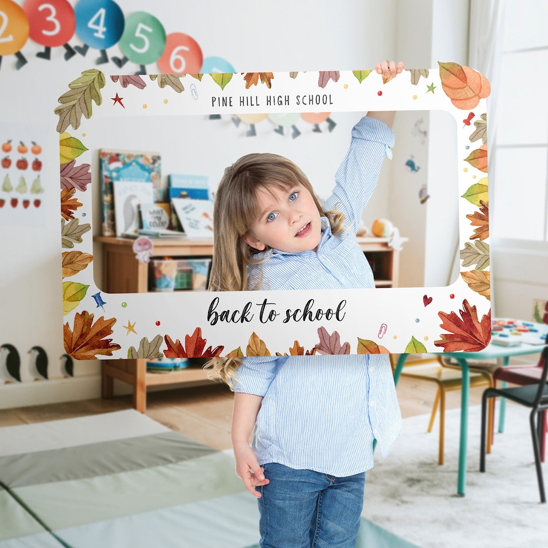 Back to School Photo Booth Frame, Custom Back to School Photo Frame ...