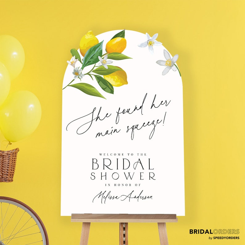 She Found Her Main Squeeze Bridal Shower Sign, Lemon Bridal Shower ...