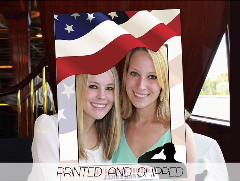 Patriotic Decorations ;10011100 Army Soldier Decoration Personalized Welcome Home Military Photo booth 4th of July Photo Prop