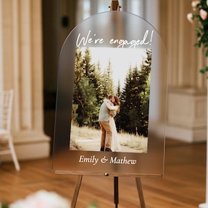 Engagement Sign, Wedding Engagement Party Welcome Sign, Custom Photo Engagement Sign, Welcome Poster, Personalized Engagement Welcome Sign