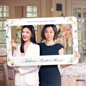 Wildflower Bridal Shower Photo Booth Frame, Bridal Shower Photo Props , Bridal Shower Selfie Frame, Wildflower Bridal Decorations
