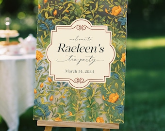 Custom Tea Party Birthday Welcome Sign