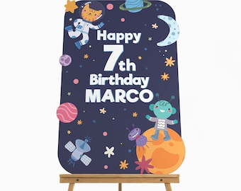 Astronaut Birthday Sign, Space birthday Sign, Outer Space Poster, Astonaut Birthday Decorations, Space Party Decor, Space Party Favors