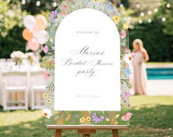 Wildflowers Bridal Shower Welcome Sign, Acrylic Wildflower Bridal Shower Sign, Wildflowers Bridal Shower Decorations, Bridal Shower Signs
