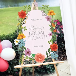Floral Bridal Shower Welcome Sign, Wildflowers Bridal Shower Sign, Bridal Shower Entrance Sign, Wildflower Sign For Bridal Shower Decoration