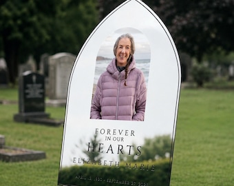 Printed Funeral Photo Sign, Forever In Our Hearts In Loving Memory Sign, Custom, Picture Funeral Welcome Sign