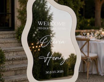 Minimalist Wedding Sign, Custom Wedding Welcome Sign, Acrylic, Frosted or Mirror Welcome To The Wedding Of Signs, Wedding Decorations