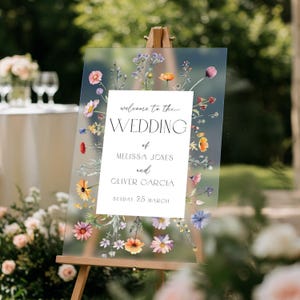 Wildflowers Wedding Sign, Floral Wedding Welcome Sign, Wildflower Welcome To Wedding Sign, Wild Flowers Wedding Decorations SpeedyOrders Frosted Acrylic