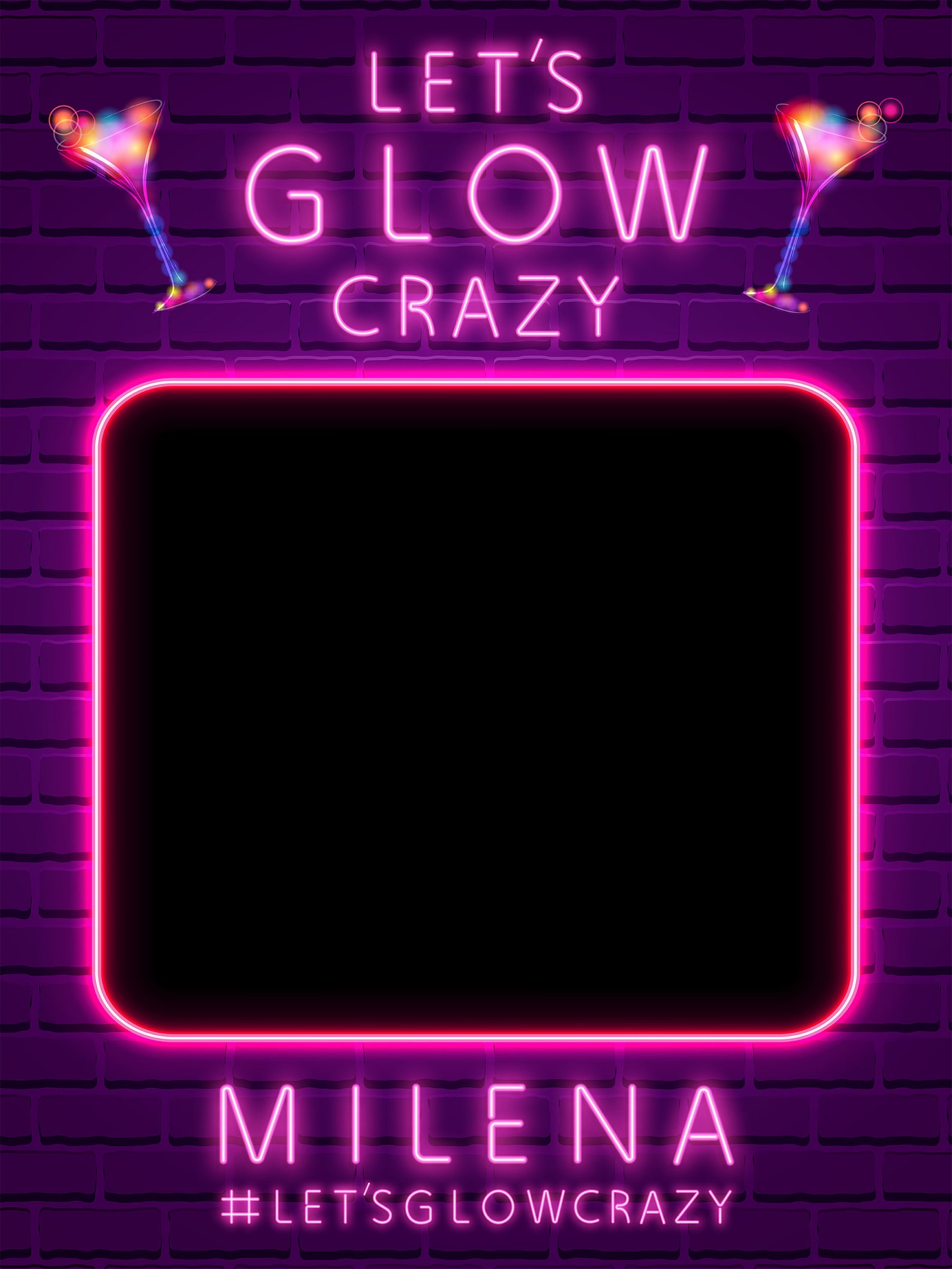 Glow Party Photobooth Frame Neon Light Birthday Party Frame Etsy