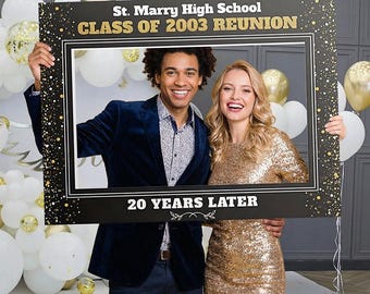 High School Reunion Photo Booth, School Reunion Selfie Frame, Class Reunion Photo Prop, Custom High School Reunion Decorations
