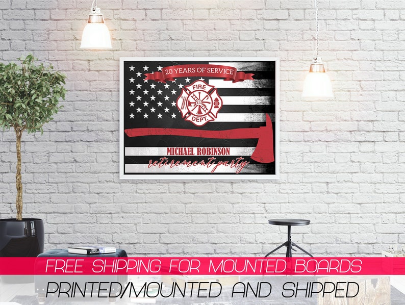 Retirement Party Welcome Banner Retirement Poster ; 81000235 Retirement Party Poster Fire Department Retirement Banner