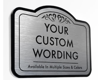 Custom Brushed Metal Sign, Personalized Decorative Outdoor Metal Signs, Customized Driveway Signs, Weatherproof Aluminum Signs