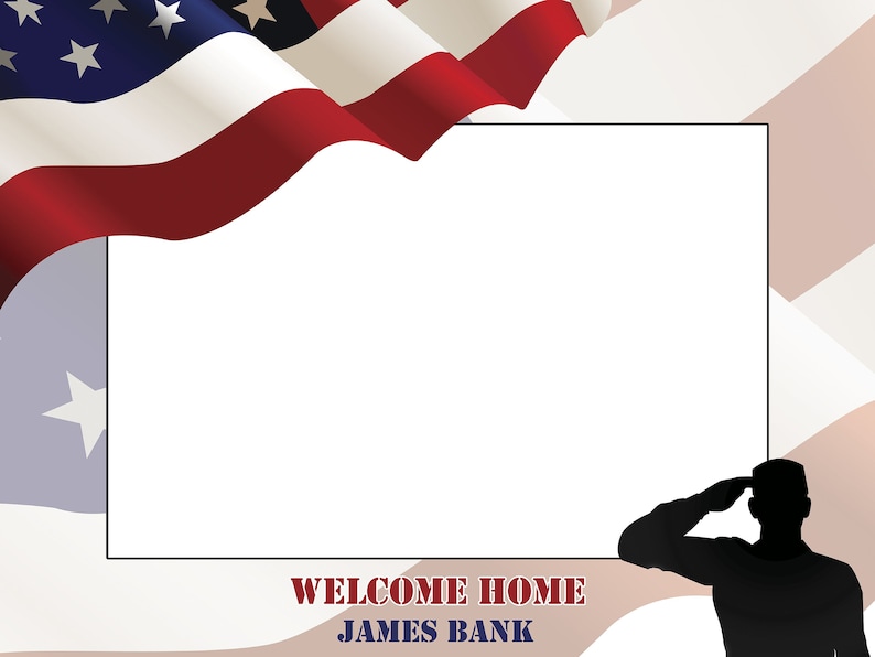 Patriotic Decorations ;10011100 Army Soldier Decoration Personalized Welcome Home Military Photo booth 4th of July Photo Prop