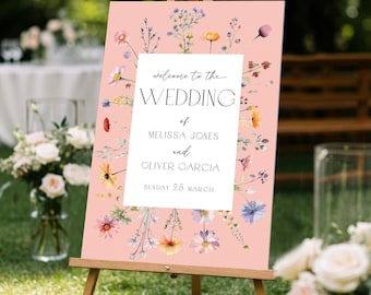 Wildflowers Wedding Sign, Floral Wedding Welcome Sign, Wildflower Welcome To Wedding Sign, Wild Flowers Wedding Decorations SpeedyOrders
