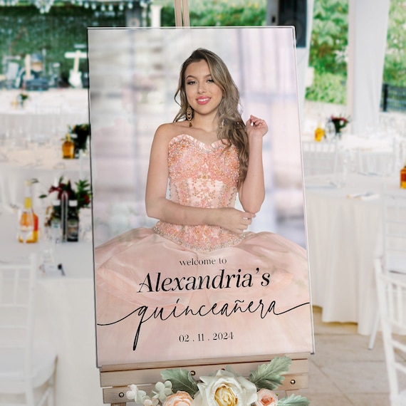 Quinceanera Sign with Photo, Quinceanera Welcome Sign, Custom Mis Quinceanera Sign, Personalized Quinceanera Sign, Quinceanera Decor