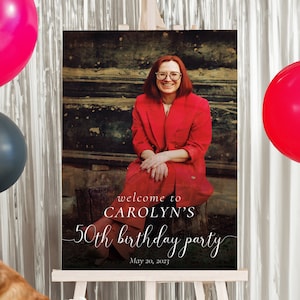 Printed Birthday Welcome Sign, Birthday Welcome Sign with Photo, Photo Birthday Sign, Birthday Picture Sign, Birthday Welcome Poster