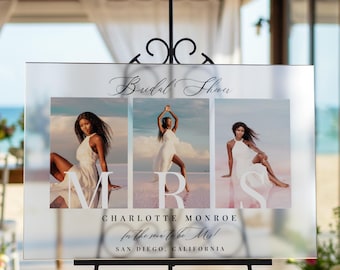 Bridal Shower Sign, Personalized Photo Bridal Shower Entrance Photo Collage Sign, Custom Welcome To Bridal Shower Sign, Bridal Decor