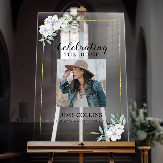Celebration of Life Welcome Sign Custom Photo Collage, Funeral Welcome  Sign, Minimalistic Funeral Collage, Memorial Sign, Celebrating The Life of