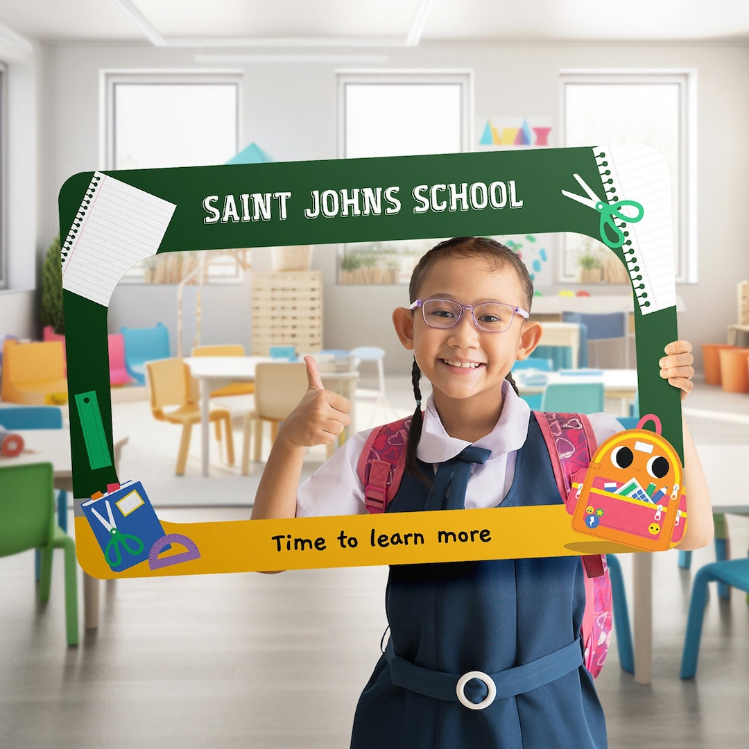 Back to School Photo Booth Prop, Kindergarten Photo Booth Frame ...