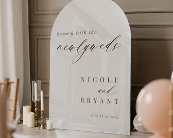 Brunch With The Newlyweds Sign, Minimalist Wedding Brunch Sign, Modern Morning After Wedding Sign, Wedding Brunch Decor SpeedyOrders