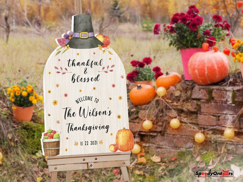 Thanksgiving Welcome Sign Personalized Give Thanks - Etsy