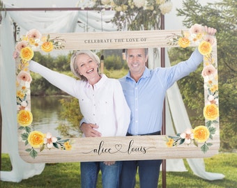 50th Wedding Anniversary Photo Prop Frame, 50th Anniversary Party, Golden Anniversary Celebration Photo Booth Frame