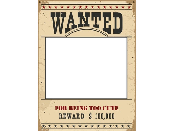 cowboy wanted poster photobooth frame wanted reward poster etsy reward poster